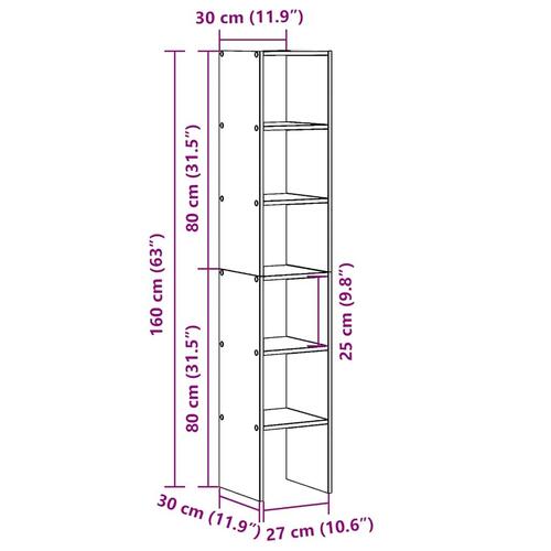 Bogreoler stabelbare 2 stk. 30x30x80cm konstrueret træ betongrå