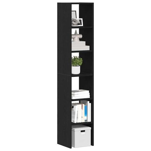 Bogreoler stabelbare 2 stk. 30x30x80 cm konstrueret træ sort-eg