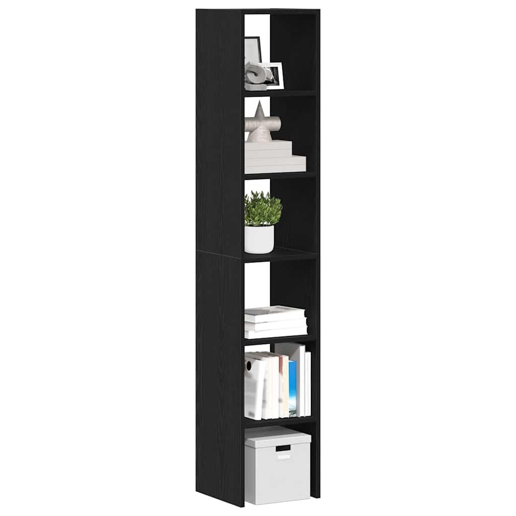 Bogreoler stabelbare 2 stk. 30x30x80 cm konstrueret træ sort-eg