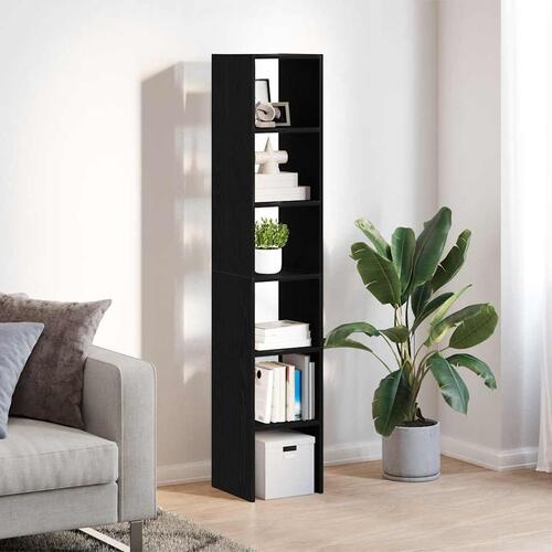 Bogreoler stabelbare 2 stk. 30x30x80 cm konstrueret træ sort-eg