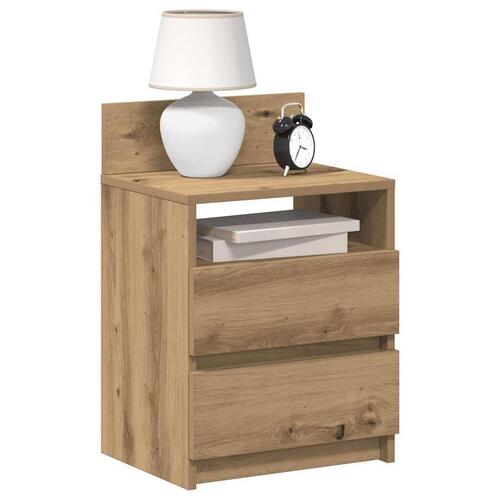 Sengebord med 2 skuffer 40x33x60 cm kunsteg