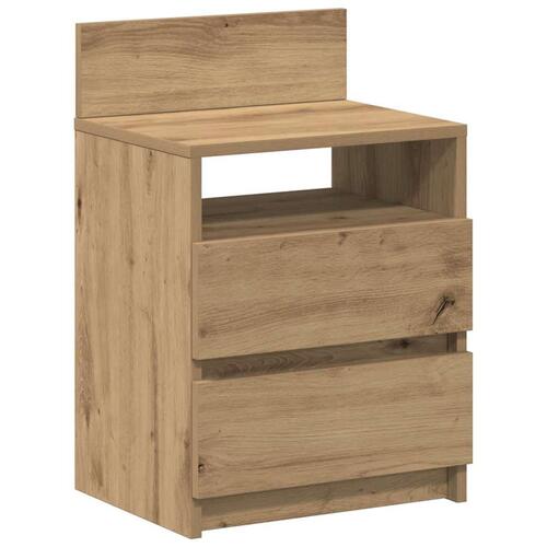 Sengebord med 2 skuffer 40x33x60 cm kunsteg