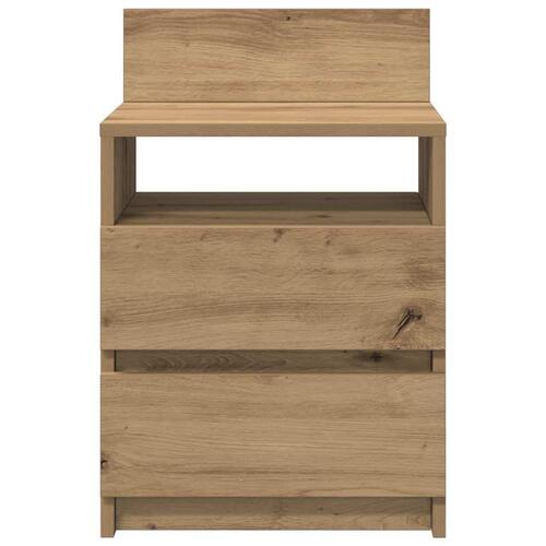 Sengebord med 2 skuffer 40x33x60 cm kunsteg