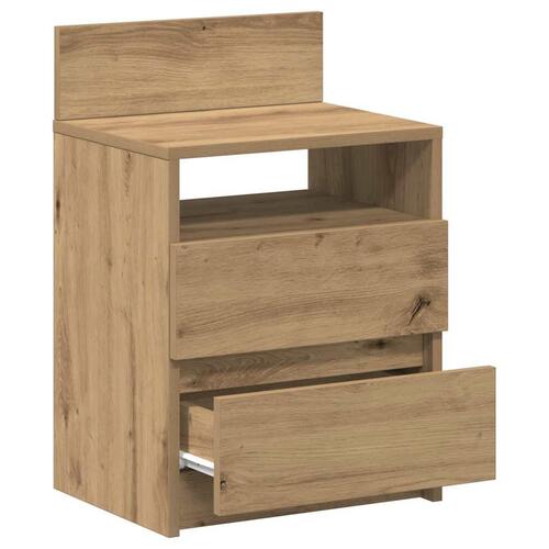 Sengebord med 2 skuffer 40x33x60 cm kunsteg