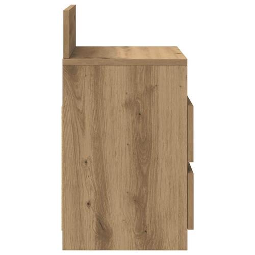 Sengebord med 2 skuffer 40x33x60 cm kunsteg
