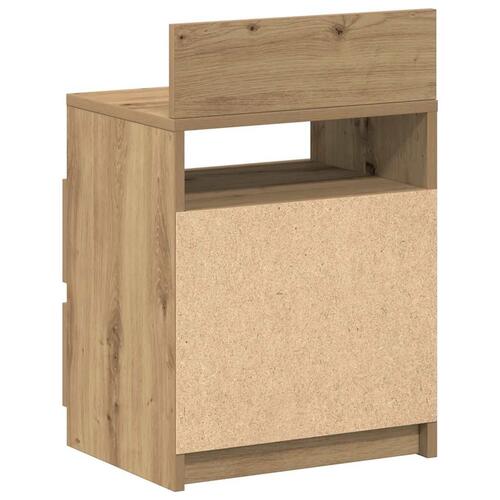 Sengebord med 2 skuffer 40x33x60 cm kunsteg