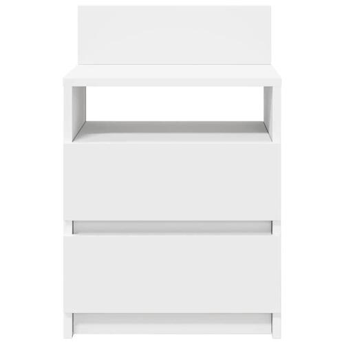Sengebord med 2 skuffer 40x33x60 cm hvid