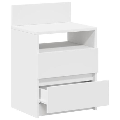 Sengebord med 2 skuffer 40x33x60 cm hvid