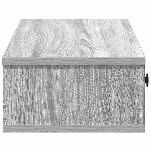 Væghylde med skuffer 100x37,5x19 cm grå sonoma-eg