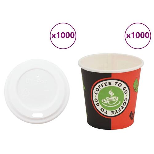 Kaffekopper af papir med låg 1000 stk. 4oz 120ml