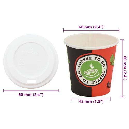 Kaffekopper af papir med låg 1000 stk. 4oz 120ml