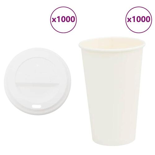 Kaffekopper af papir med låg 1000 stk. 16oz 400ml
