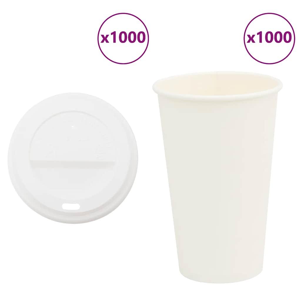 Kaffekopper af papir med låg 1000 stk. 16oz 400ml