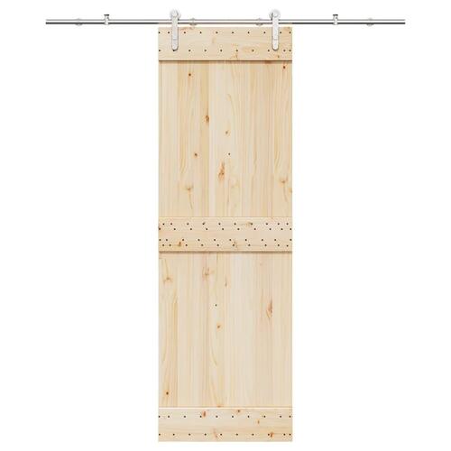 Hardwarekit til skydedør 183 cm rustfrit stål sølvfarvet