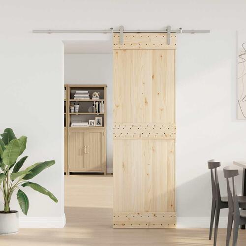 Hardwarekit til skydedør 183 cm rustfrit stål sølvfarvet