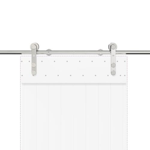 Hardwarekit til skydedør 183 cm rustfrit stål sølvfarvet