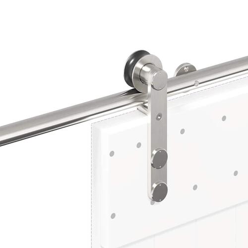 Hardwarekit til skydedør 183 cm rustfrit stål sølvfarvet
