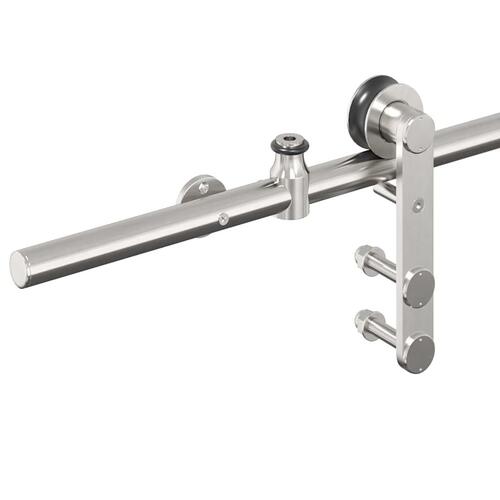 Hardwarekit til skydedør 183 cm rustfrit stål sølvfarvet
