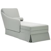 Chaiselong med bolster og højre armlæn fløjl lysegrå