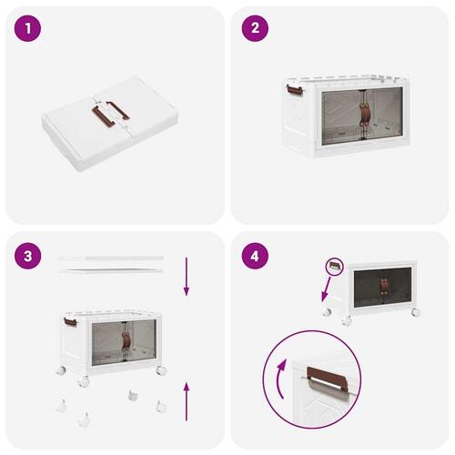 Stabelbar opbevaringskasse med hjul 28 L 48,5x29,5x33 cm