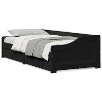 Daybed med to skuffer uden madras IRUN sort 90x200 cm