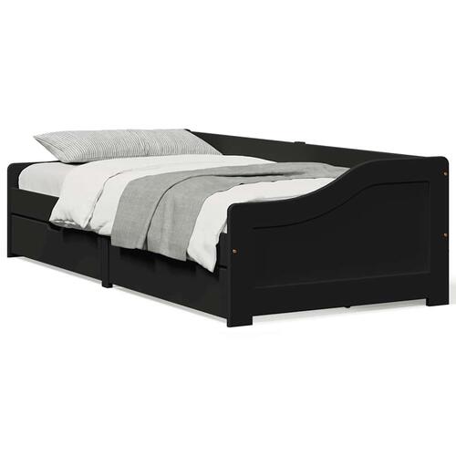 Daybed med to skuffer uden madras IRUN sort 90x200 cm