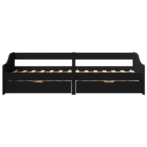 Daybed med to skuffer uden madras IRUN sort 90x200 cm