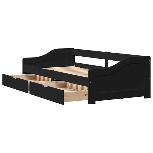 Daybed med to skuffer uden madras IRUN sort 90x200 cm