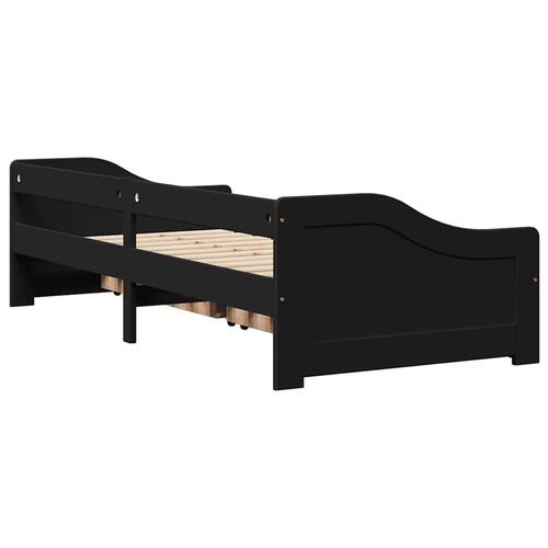 Daybed med to skuffer uden madras IRUN sort 90x200 cm