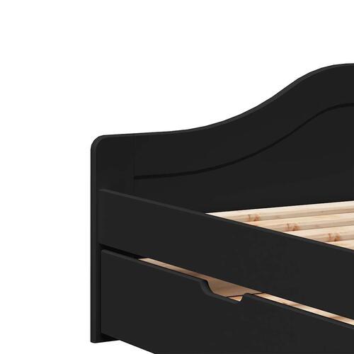 Daybed med to skuffer uden madras IRUN sort 90x200 cm