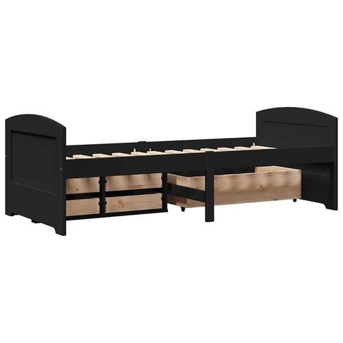 Daybed med 5 skuffer uden madras IRUN sort 90x200 cm