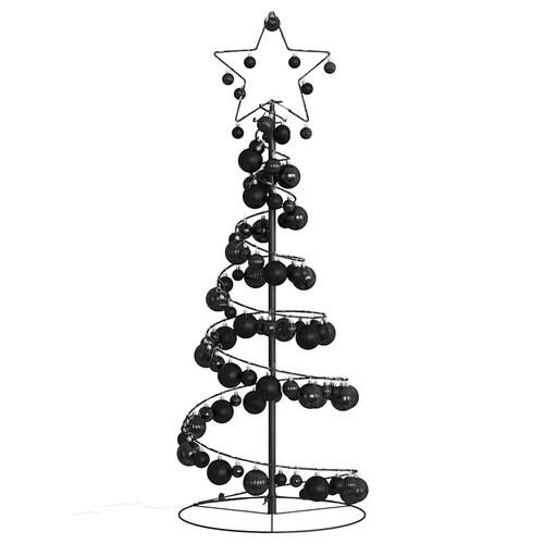 LED-juletræ med kugler 80 LED'er 120 cm varmt hvidt lys