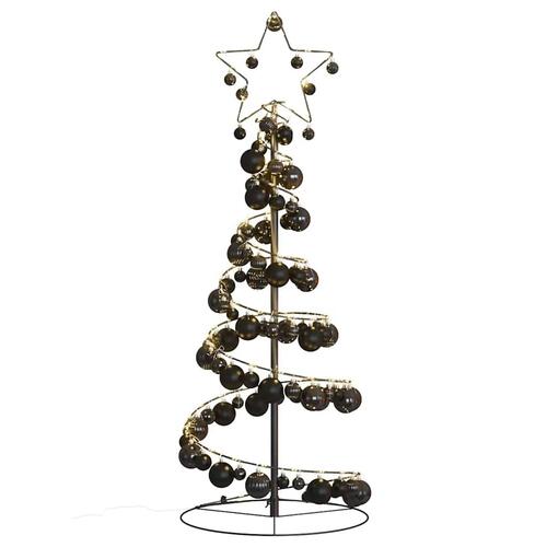 LED-juletræ med kugler 80 LED'er 120 cm varmt hvidt lys