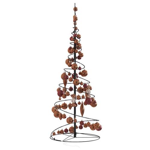 LED-juletræ med kugler 80 LED'er 120 cm varmt hvidt lys