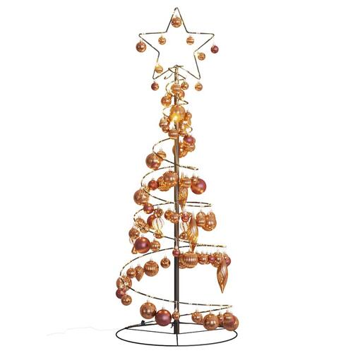 LED-juletræ med kugler 80 LED'er 120 cm varmt hvidt lys