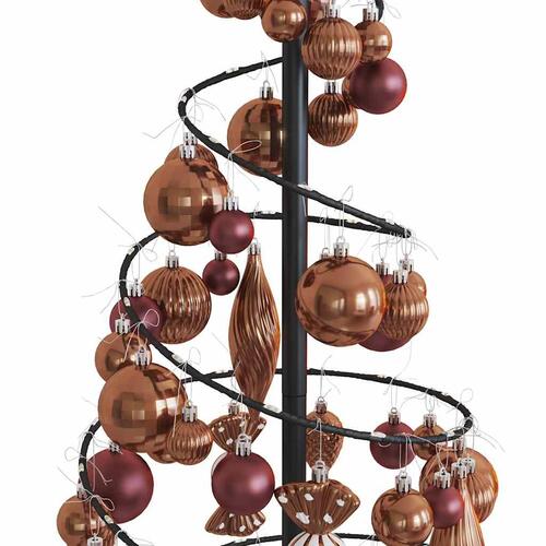 LED-juletræ med kugler 80 LED'er 120 cm varmt hvidt lys