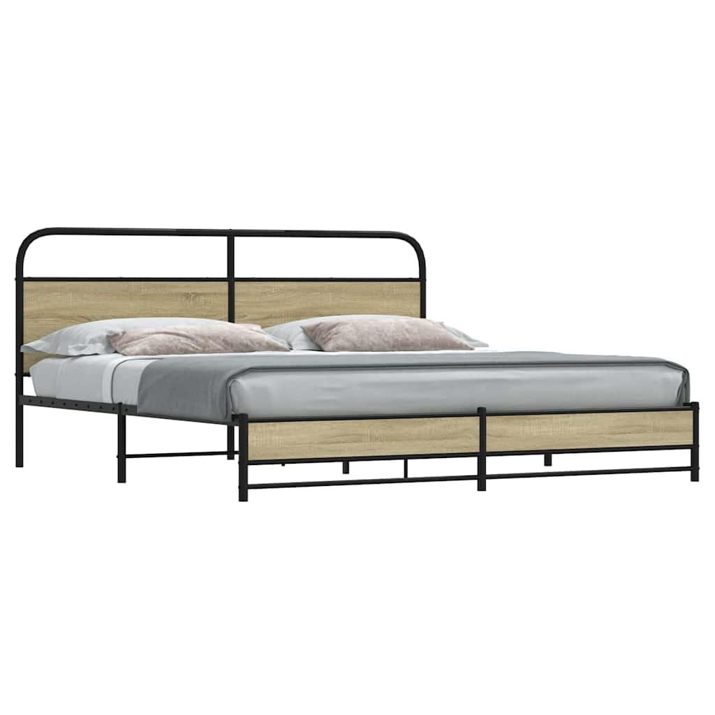 Sengeramme uden madras 180x200 cm metal sonoma-eg billede