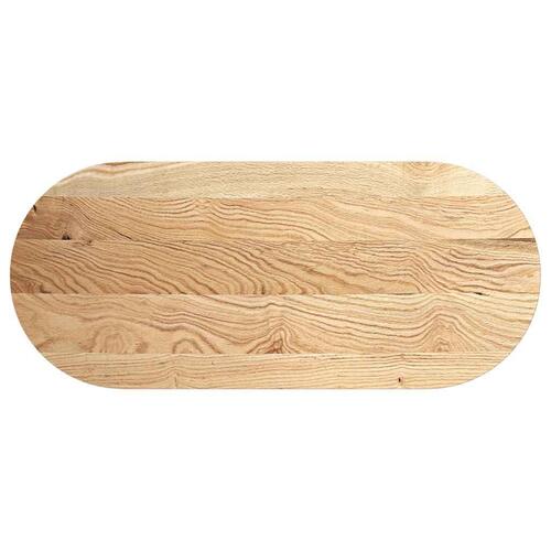 Bordplade 140x60x2 cm massivt egetræ oval