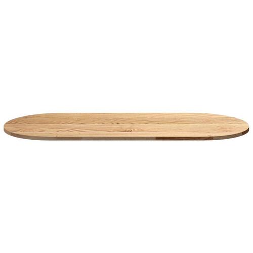 Bordplade 140x60x2 cm massivt egetræ oval