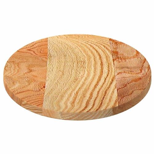 Bordplade 80x40x2 cm massivt egetræ oval lysebrun