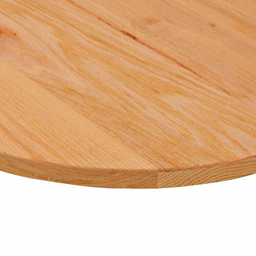 Bordplade 80x40x2 cm massivt egetræ oval lysebrun