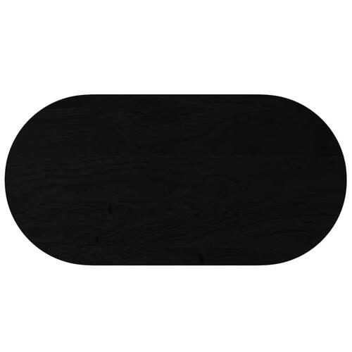 Bordplade 120x60x2 cm massivt egetræ oval mørkebrun