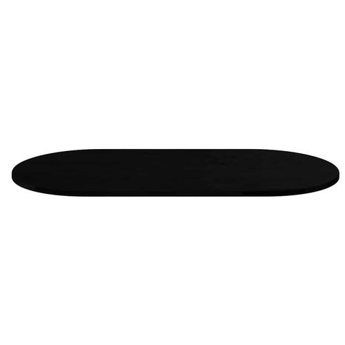 Bordplade 120x60x2 cm massivt egetræ oval mørkebrun