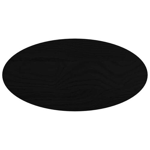Bordplade 80x40x2 cm massivt egetræ oval mørkebrun