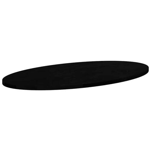 Bordplade 80x40x2 cm massivt egetræ oval mørkebrun