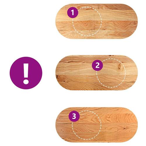Bordplade 140x60x2 cm massivt egetræ oval lysebrun