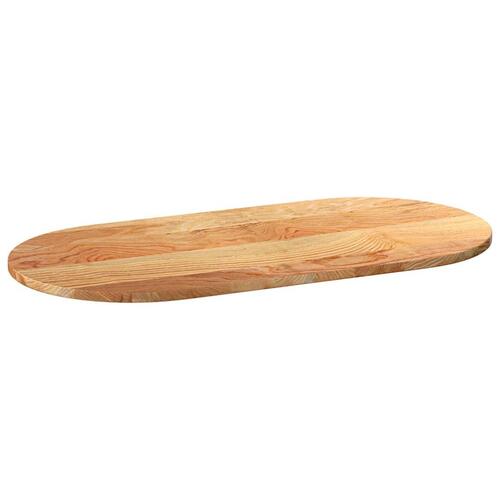 Bordplade 100x50x2 cm massivt egetræ oval lysebrun