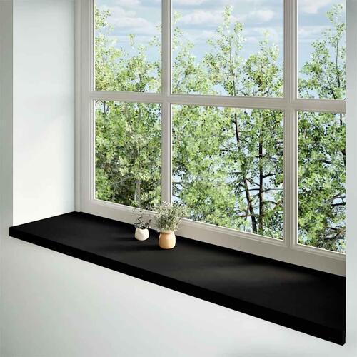 Vindueskarme 2 stk mørkebrun 160x40x2 cm massivt egetræ