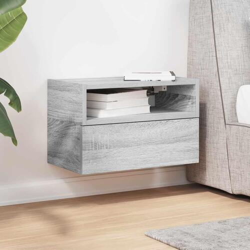 Væghængt sengebord 45x26x28,5 cm grå sonoma-eg