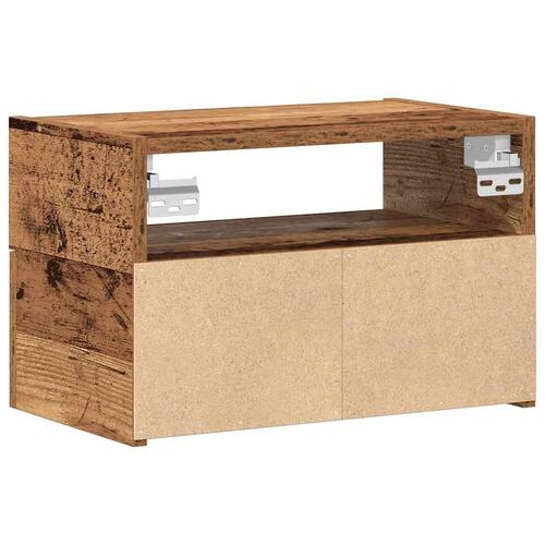 Væghængt sengebord 45x26x28,5 cm antikt trælook